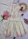 Sc 1328 Chinon Silk Embroidery Work Kurti With Plazzo Dupatta